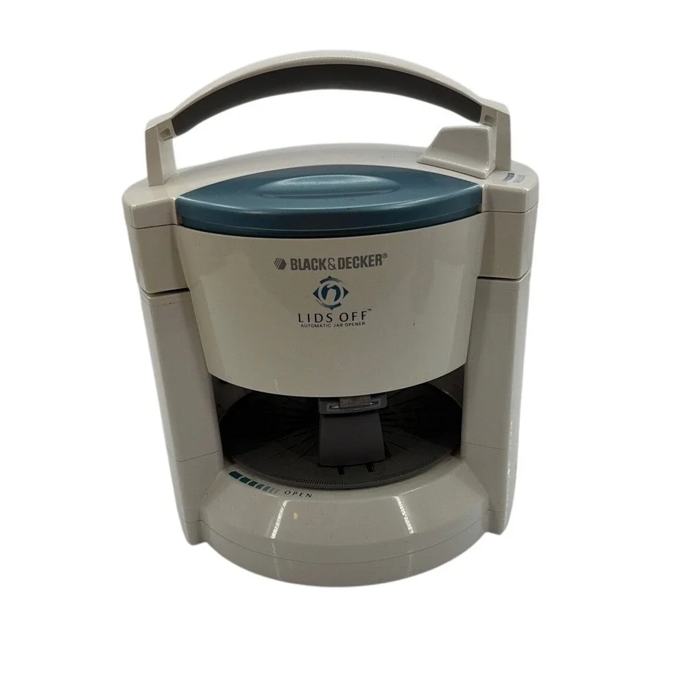 Black & Decker Lids Off Automatic Jar Opener JW200 White‎ Teal Electric Kitchen